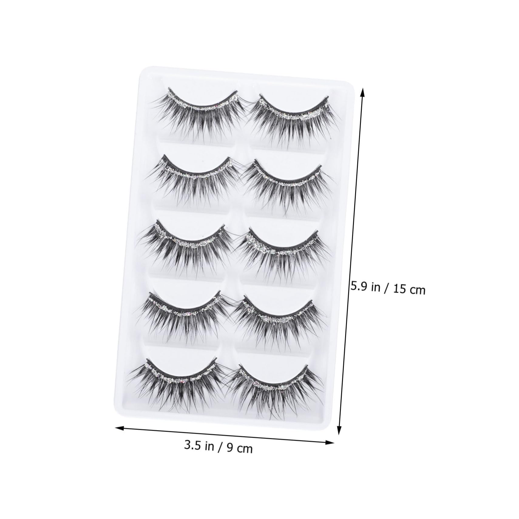 Faux Cils Naturels Noirs 5 Paires en Fibre Artificielle