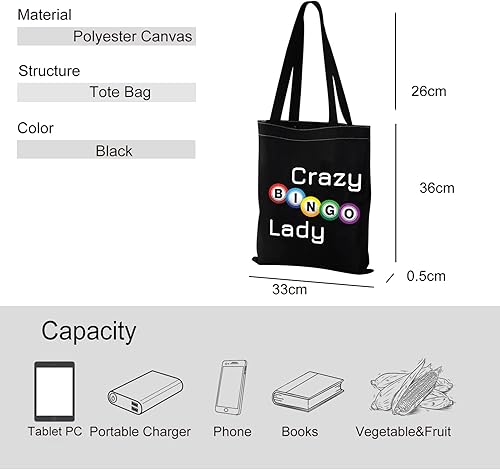 Miniatura 5 de VAMSII Bolsa de mano de bingo Crazy Bingo Lady Bolsa de hombro divertida regalos de bingo para mujeres amantes del bingo regalos de bingo Queen