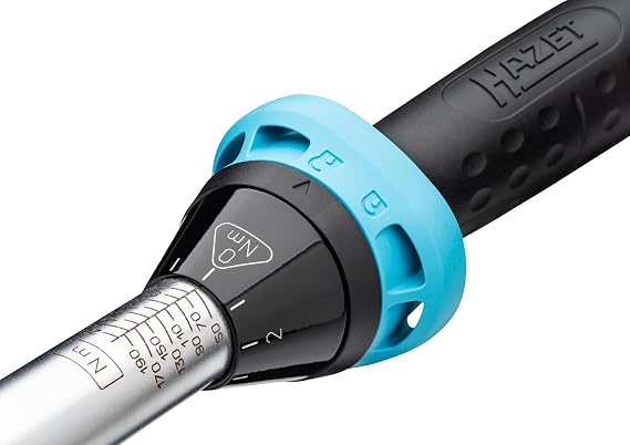 Hazet Drehmomentschlüssel 5122-2CT I Abtrieb: Vierkant 125 mm 1/2 Zoll Toleranz: 4% 32 Zähne Betätigungswinkel 1125 Grad I anwenderfreundliche Umschaltknarre für Auto und Fahrrad I 519mm