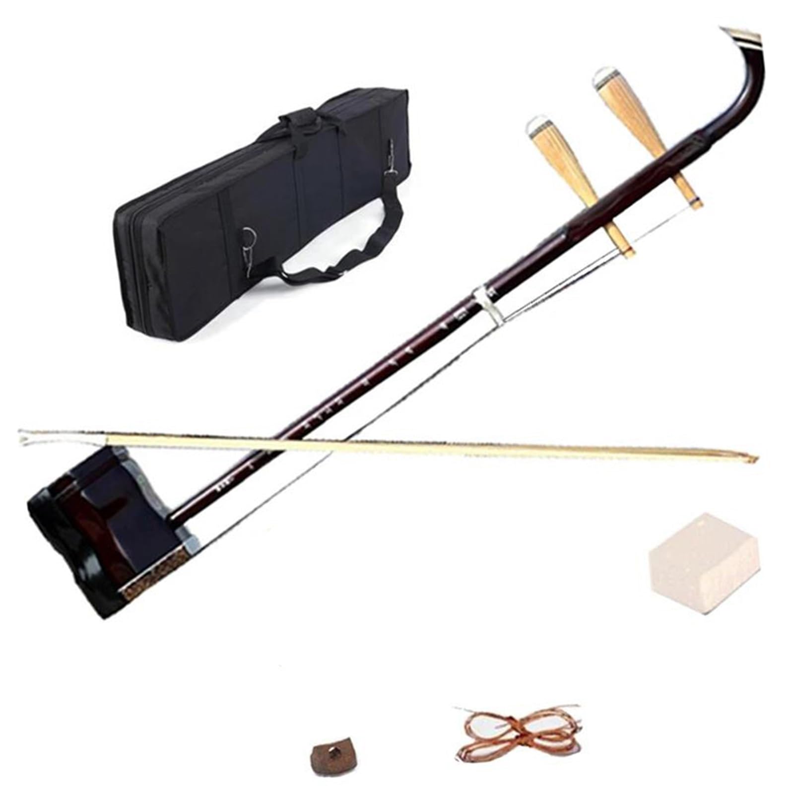 Chinesische Erhu-Geige Aus Massivem Holz Mit Zwei Saiten Und Positionsmarkierung. Urheen-Saiteninstrumente Mit Bogen Und Koffer erhu