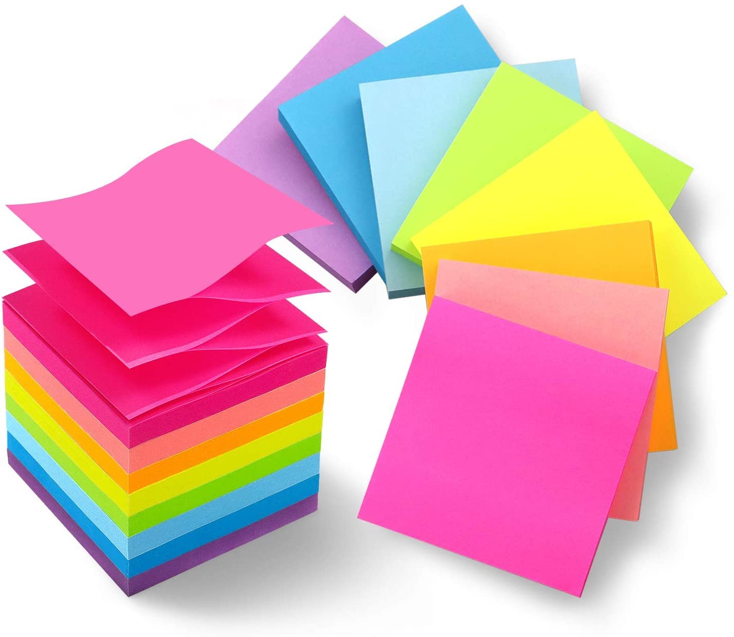 OFIXO Haftnotizen, selbstklebend, Papier, Post, Notizblock, Schreibwaren, Bürozubehör, Schulbedarf (400 Stück)