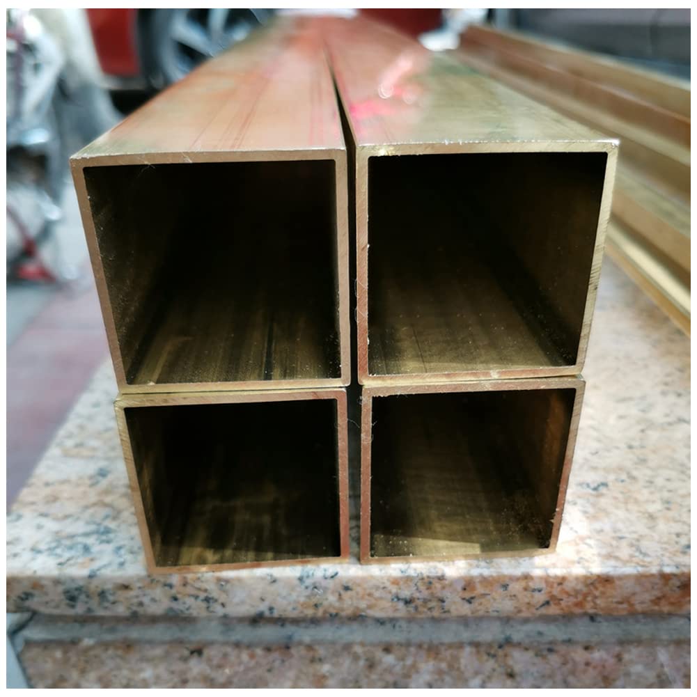 2 Stück Messing-Vierkantrohre, M12 x 12 x 1 x 0,5 m, geeignet für Bearbeitungszubehör.