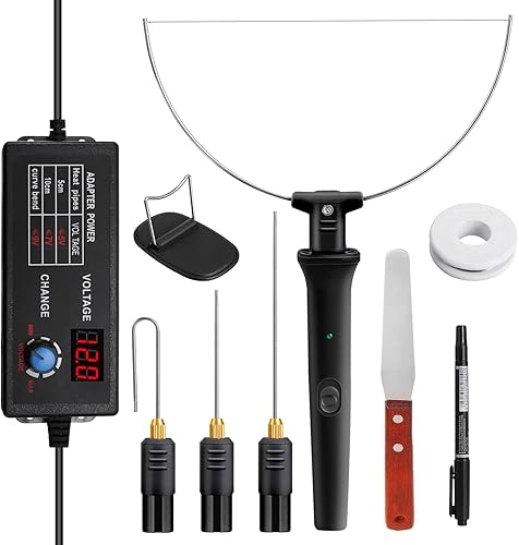 Cortador de espuma caliente 5 en 1, cortador de espuma, máquina de corte eléctrica, kit de herramientas con controlador de voltaje digital de 240