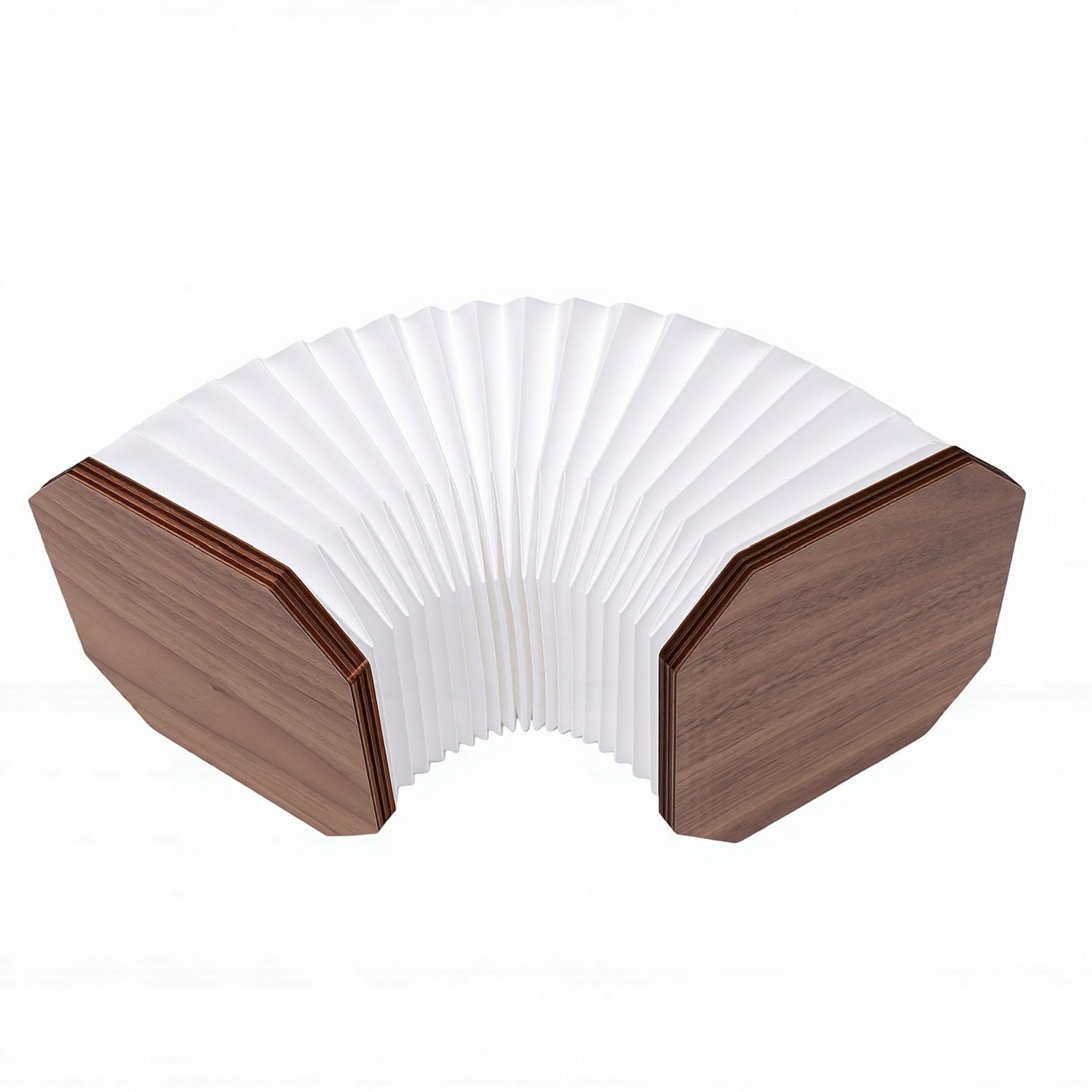 Karlak Lámpara de Libro de Madera, Luz Lectura Portátil Recargable 2,5 W para Dormir y Viajar, Diseño Acordeón Plegable (Nogal negro)
