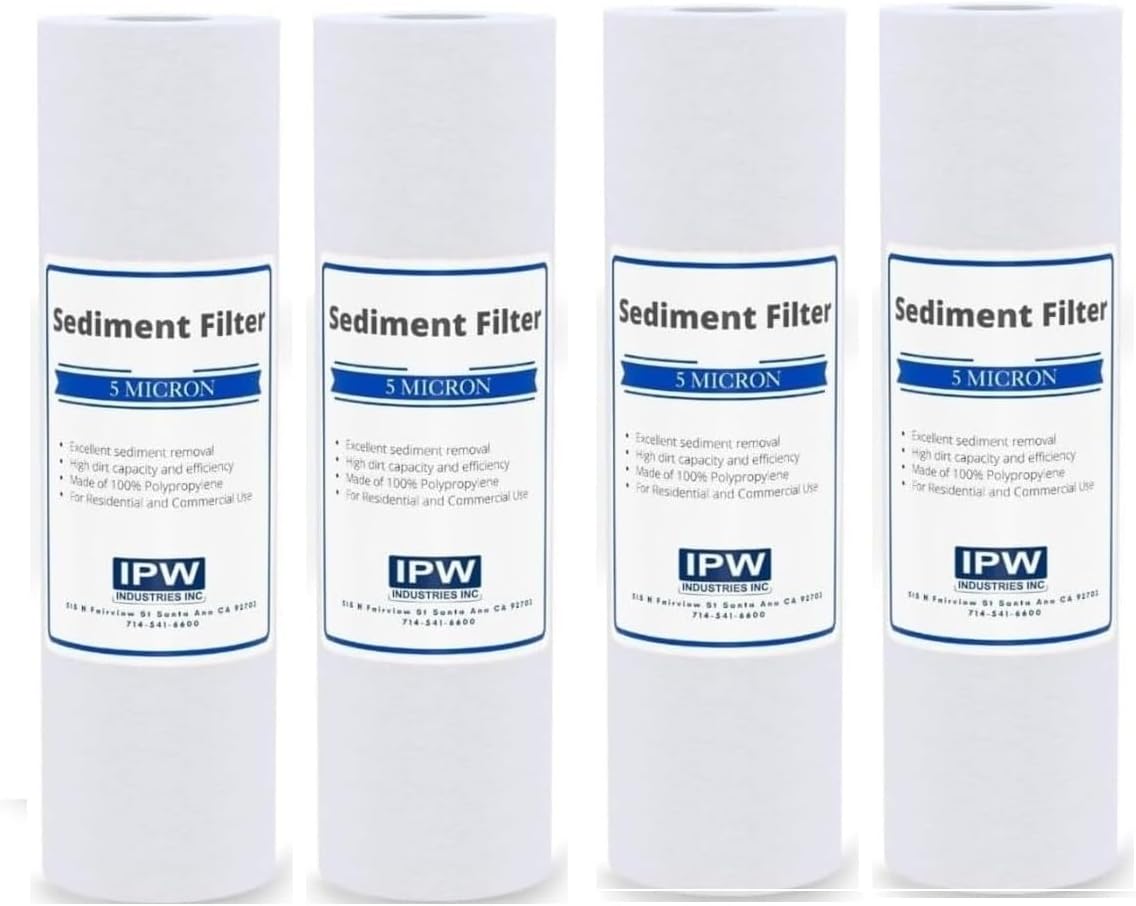 IPW Industries Inc. - Culligan P5-4PK PP Sediment Filter Cartridge Replacement for Whole House Water Filter and Undersink Water Filtration (Pack of 4)