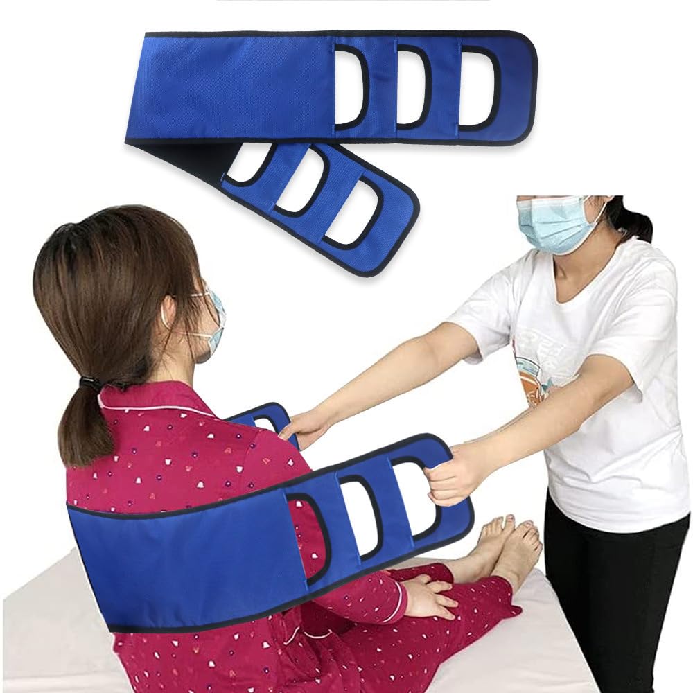 Arnés De Elevación para Pacientes, Cinturón De Transferencia con Mango Poroso, Arnés De Transferencia para Ancianos, Arnés De Transferencia para Pacientes, Azul,Blue