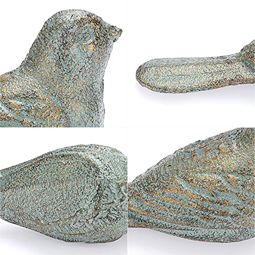 Sumnacon 2Pcs Cast Iron Bird Door Stops - Decorative Rustic Door Stoppers Avoid Drilling Holes, Vintage Iron Door Wedges On Floor Surface For Home Office Commercial Industrial, Gold Green #TOP4