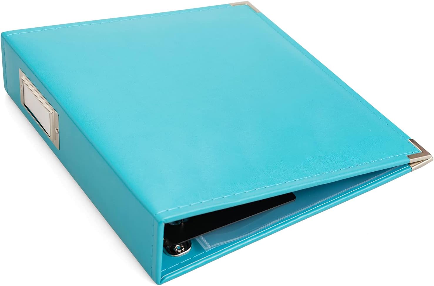 We R Classic Leather D-Ring Album 8.5"X11"-Aqua