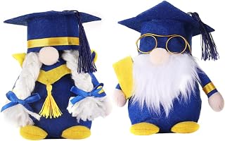 ULDIGI 2 Pçs Boneca De Formatura Boneca De Pelúcia Azul Presentes Decoração De Casa Santa Gnomo Boneca De Pelúcia Gnomo De Férias Campus Gnomo Ornamento De Formatura Presente Decoração