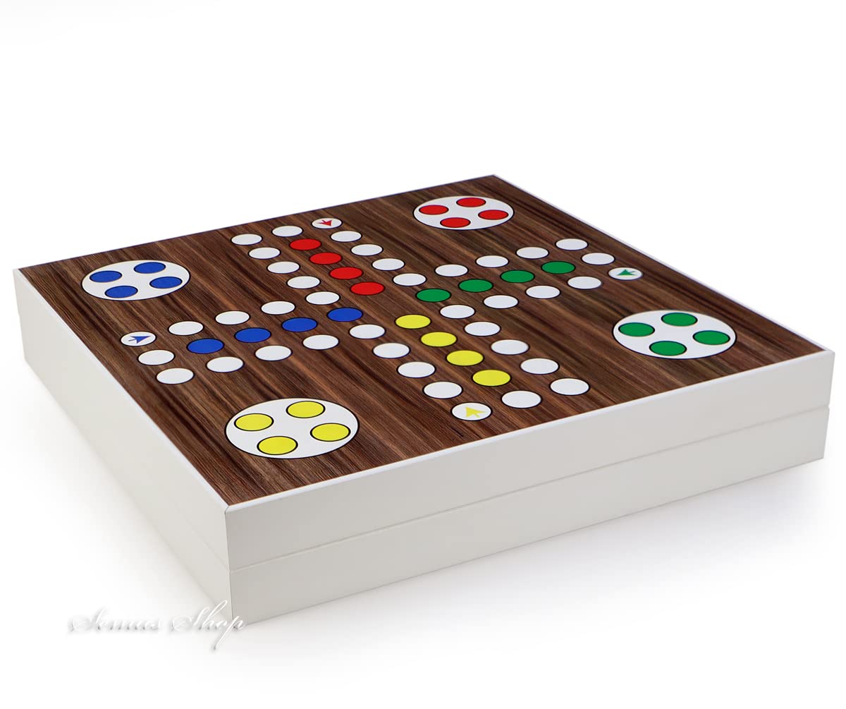 5 in 1 Brettspielsammlung: Mühle, Dame, Ludo, Backgammon, Schach für 2 bis 4 Spieler ab 14 Jahren