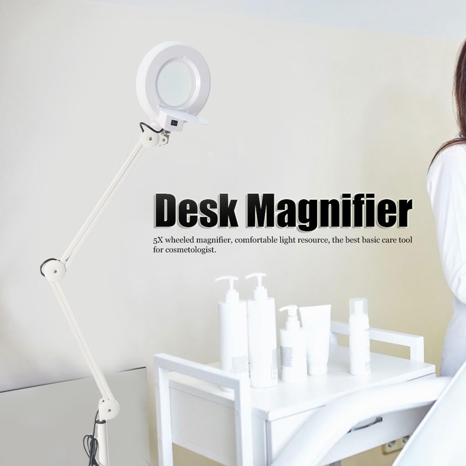 FTVOGUE Schreibtischlupe, Vergrößerungslampe mit Licht, Klar, Nahezu