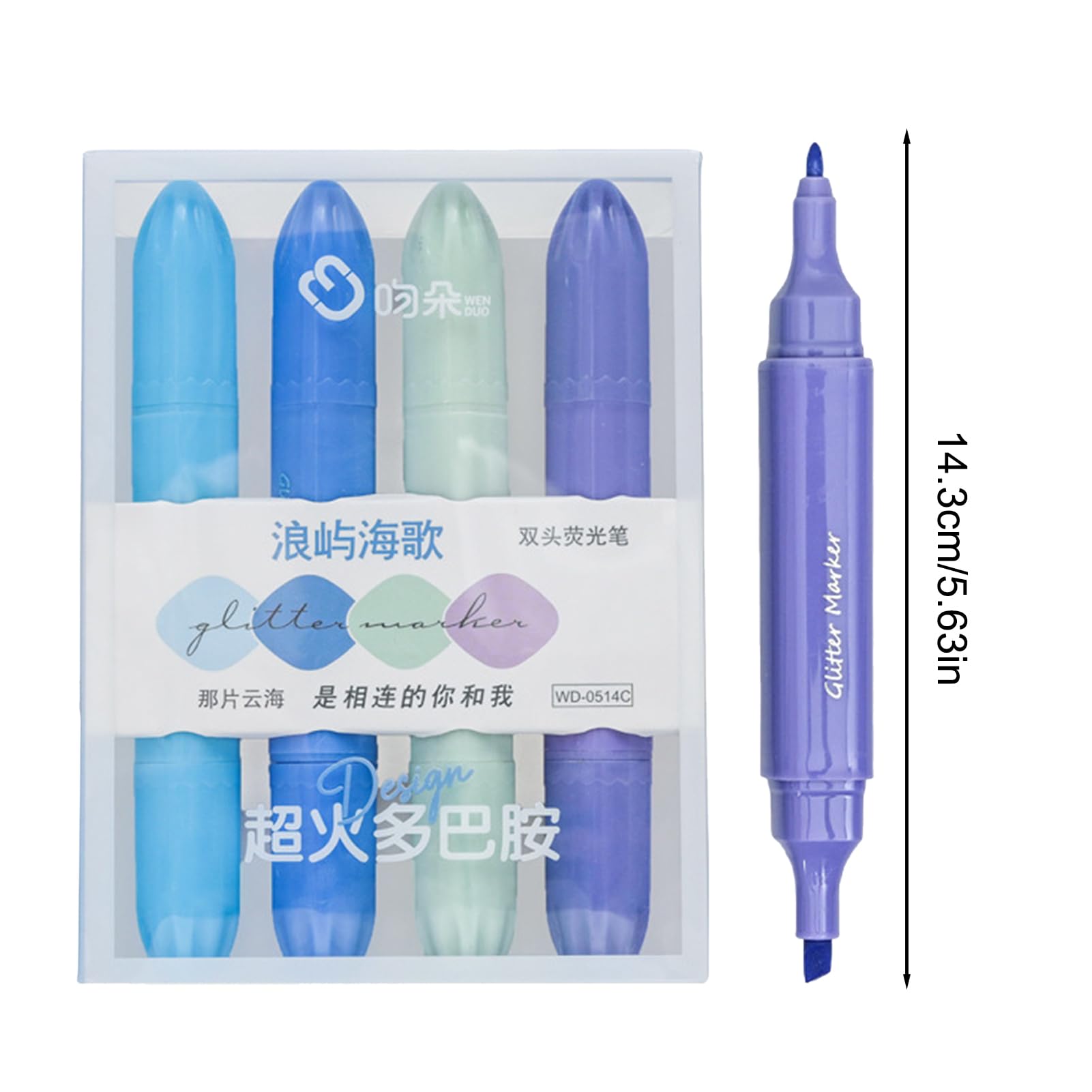 Bunte Textmarker,4 Stück Textmarker mit doppeltem Ende | Textmarker-Stift, ästhetische Textmarker, Textmarker-Set, Dicke Textmarker zum Organisieren und Ausmalen