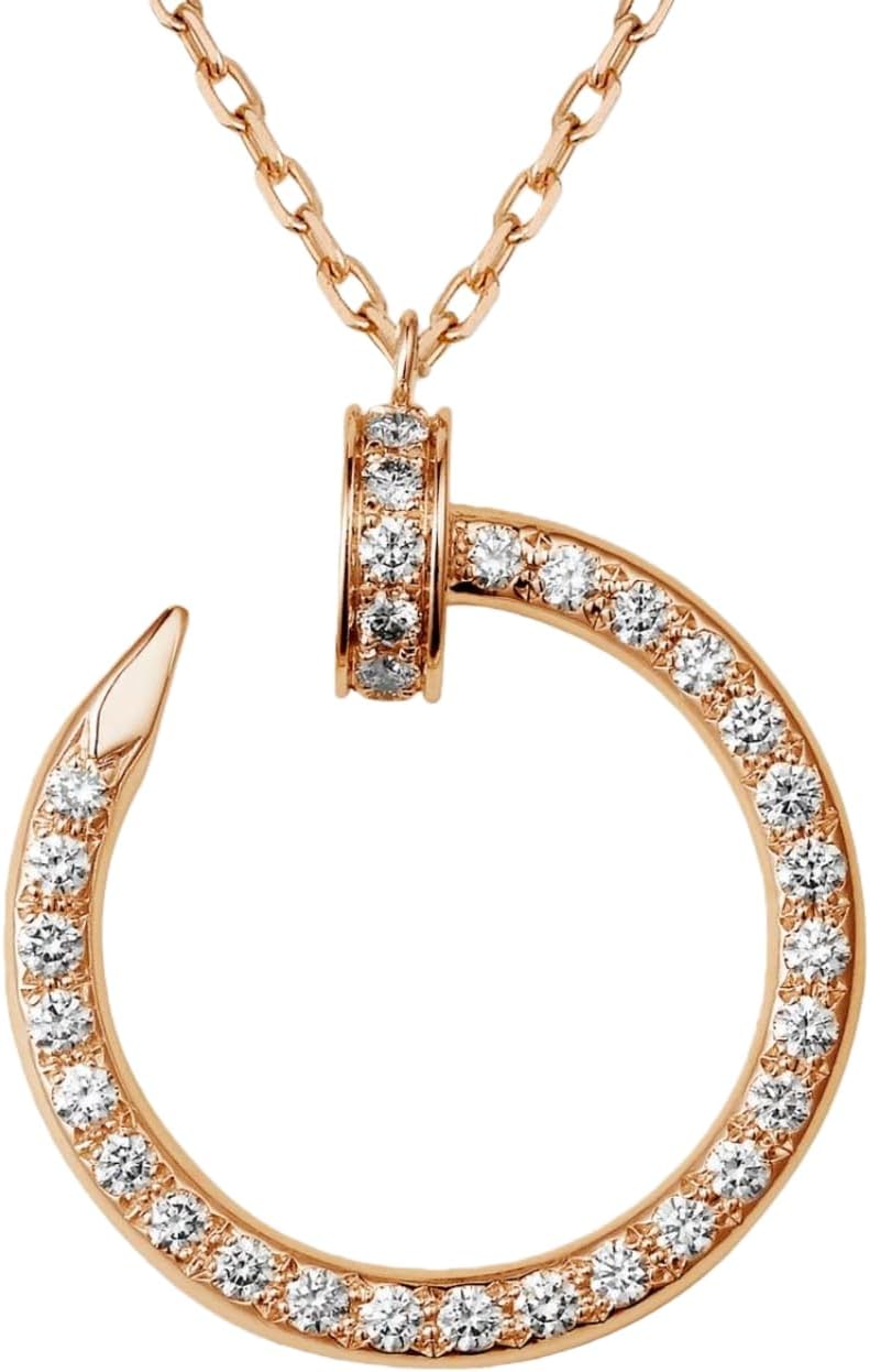 18K Gold Plated Couple Necklace, Elegant Stud Design, Fashionable Valentine's Day Jewelry Gift, Elegant Gold Nail Necklace For Women Father's body - Image 2