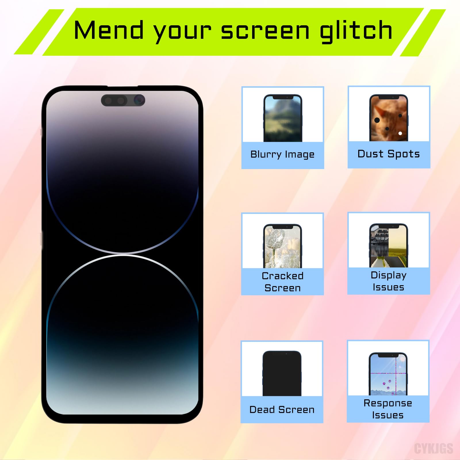 Amazon.co.jp: CYKJGS iPhone 14 Pro Max スクリーン 交換用 近接