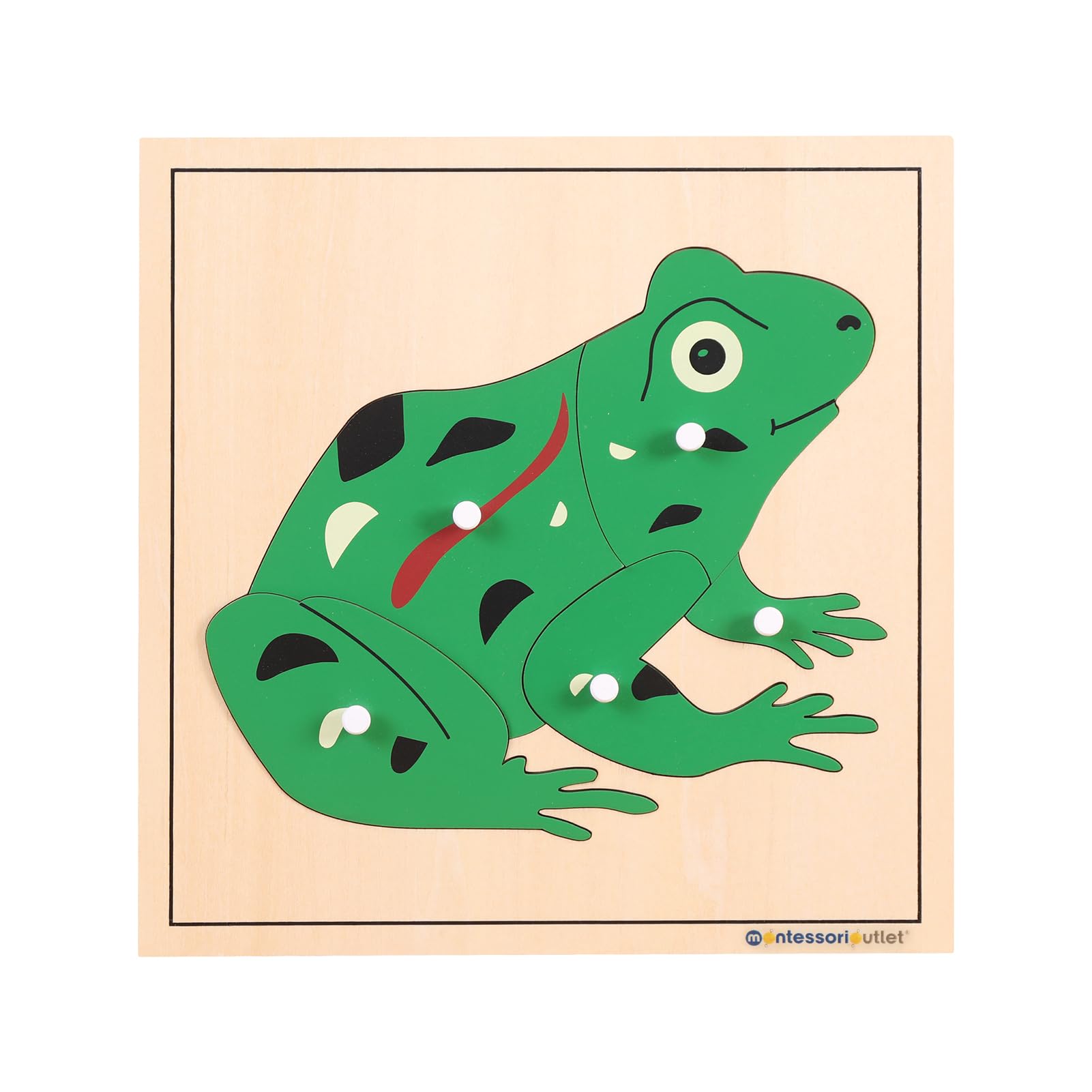 Montessori Outlet Frog Puzzle for 3-6 Years Montessori Education at School and Home