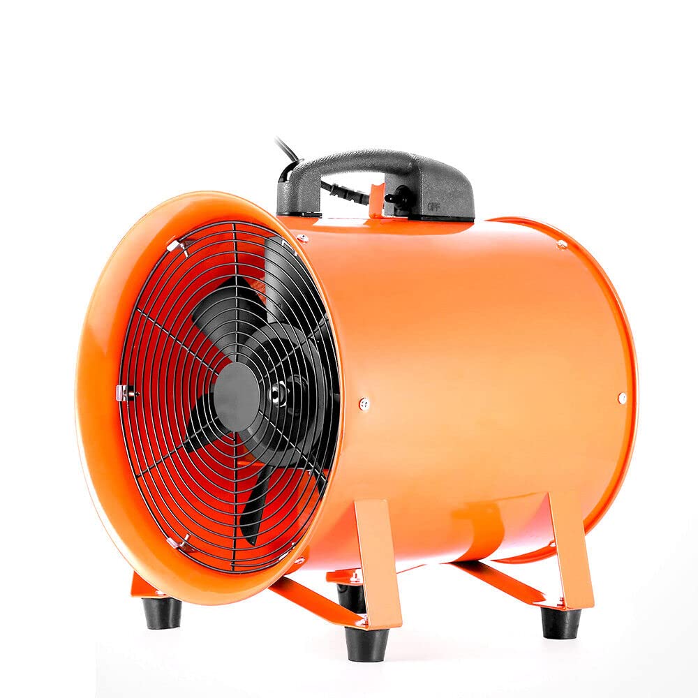 Ventilateur axial 220 V 320 W - Portable - Ventilateur industriel - Vitesse de rotation 2800 tr/min - Livraison d'air 43 m³/min - Avec tuyau de 10 m - Pour la fabrication automobile, l'usine de