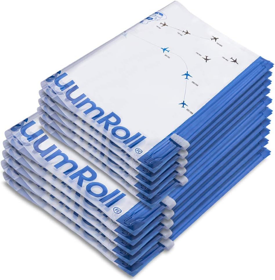 myHodo Travel Vacuum Bags for Clothes to Roll (Pack of 10, 40 x 60 | 35 x 50 cm) Space-Saving Vacuum Bags for Travel, Camping and Backpacking, Vacuum Storage Bags, Compression Bags, Travel Bags