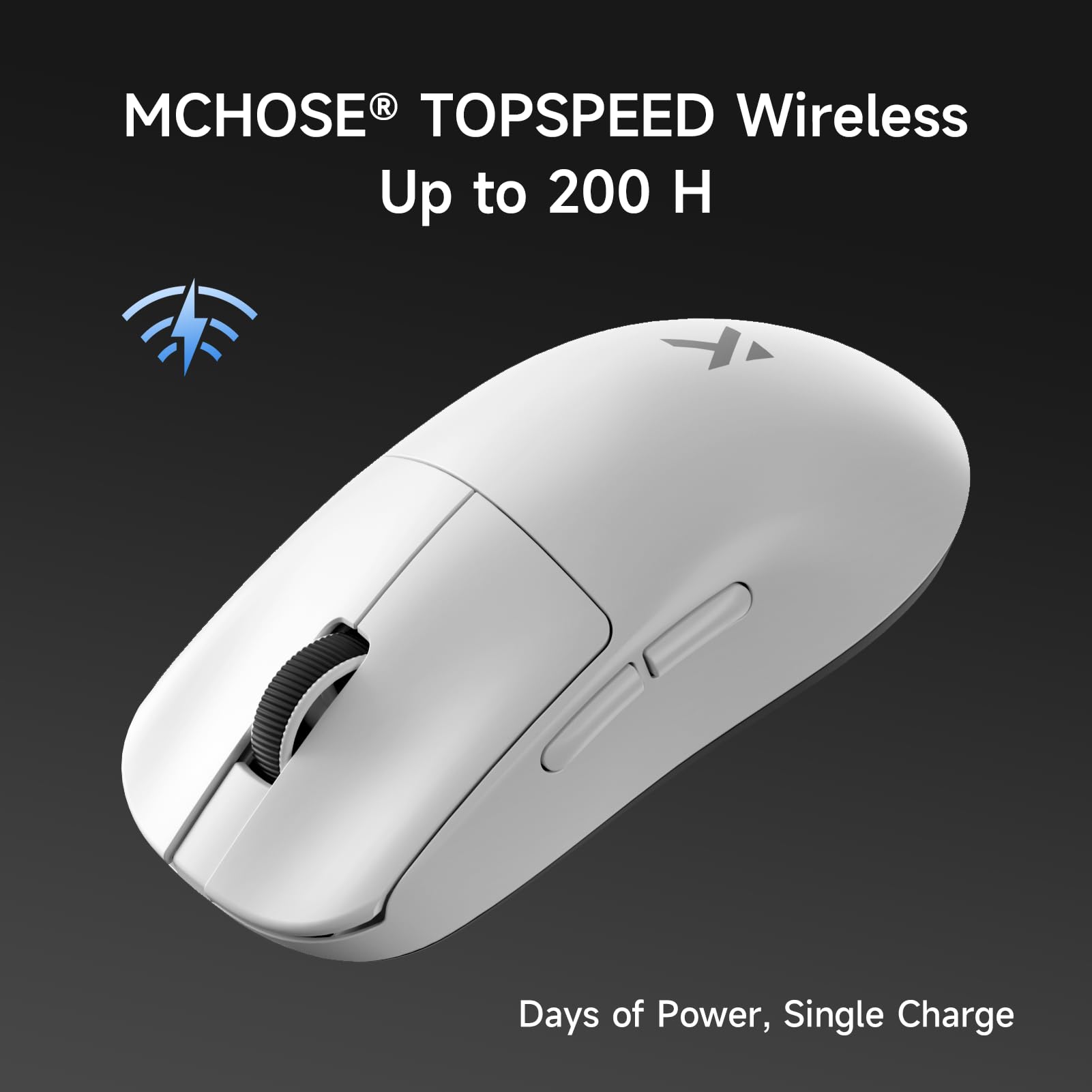 MCHOSE L7 Ultra+ Wireless Gaming Mouse, Lightweight 48g, Ergonomic Mouse with 42K DPI, PAW3950, Optical Switch, 20000 FPS, Dual 8K Polling, 7 Programmable Buttons, 3-Mode Connect, PC/Mac - White - 5