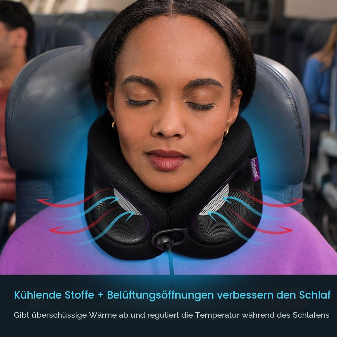 Cabeau Reisekissen für Lange Flüge, Evolution X, Nackenstütze, Memory-Schaum, Komfort für den Gang für Flugzeug, Zug und Auto (Türkis)