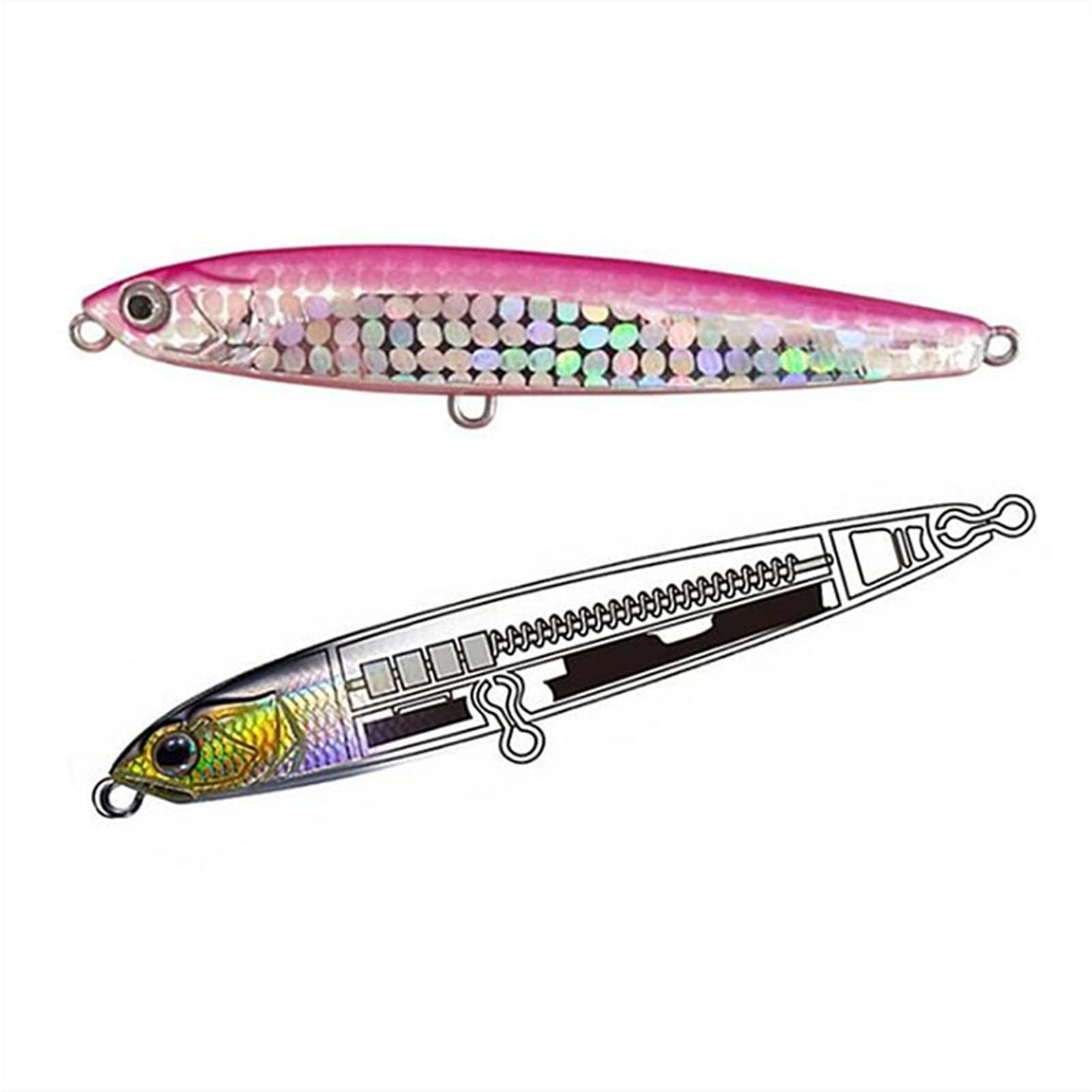10 sztuk 8cm 12/18g Przynęta na okonia z haczykami Trident Tonące Woblery Sztuczna Przynęta Realistyczna twarda przynęta Minnow Jigging Pesca Sprzęt wędkarski