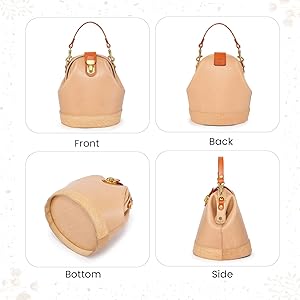 OLD TREND Doctor Bucket Crossbody Handbag, Beige | Luxurious
