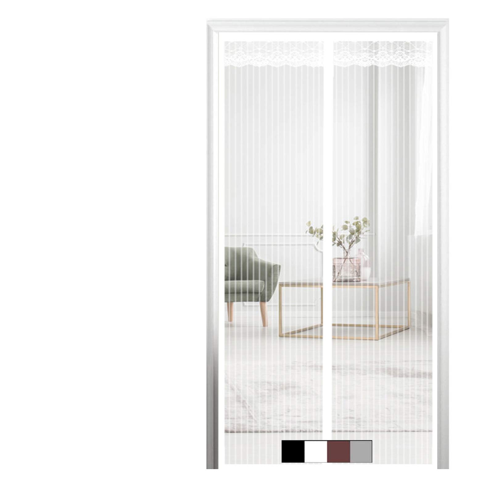 Guogai White Magnetic Fly Screen Door 85X210cm(33X83inch) Magnetic Fly Insect Shut Automatically Easy To Install Mesh Curtain For French Doors Patio Door,