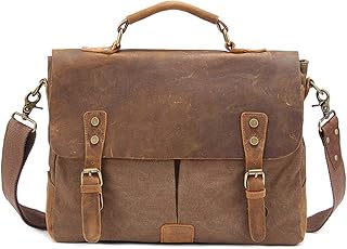 Grande capacità Borsa da ufficio in pelle vintage stile messaggero a tracolla Messenger Borsa a tracolla for uomo d'affari, marrone / grigio / verde / kaki Corticale ( Colore : Colore del caffè )