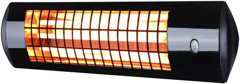 Heatlab 1.8kW Wall Mounted IPX4 Quartz Patio Heater with 3 Power Settings in Black