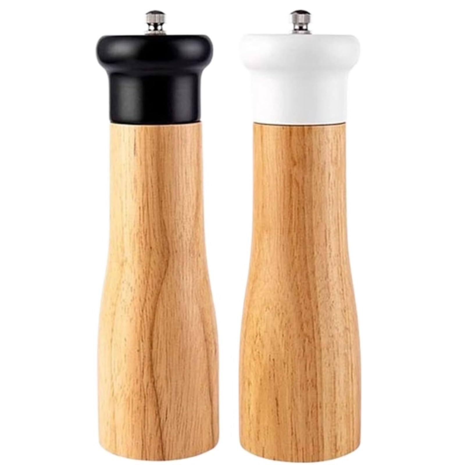Mühle Für Salz Pfeffer 8-Zoll-Salz- Und Pfeffermühlen-Set Aus Gummiholz, Meersalzmühle, Keramik-Pfeffermühle Gewürzmühlen Küche