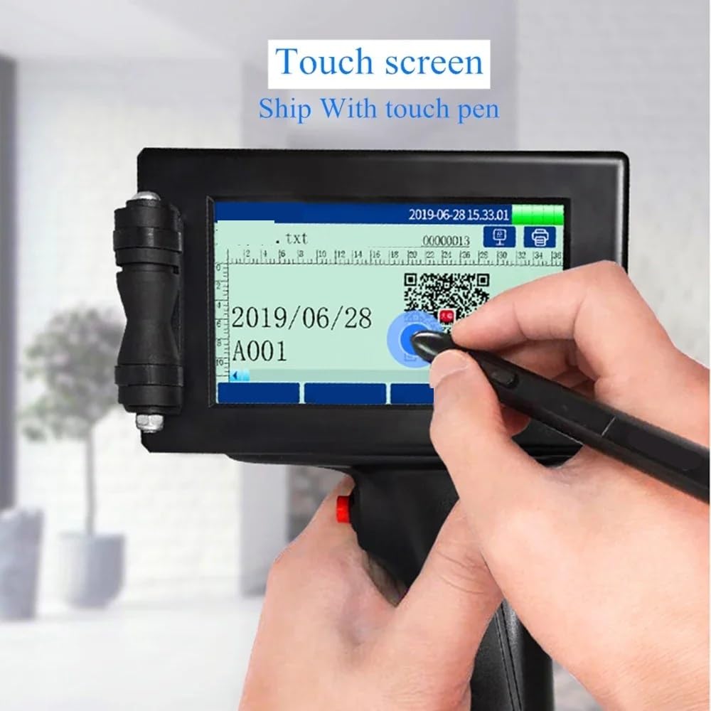 Imprimante Portable, Imprimante à Jet d'encre Portable écran Tactile 25,4 mm 1 Pouce Codeur d'imprimante Code QR Production de Codes Barres