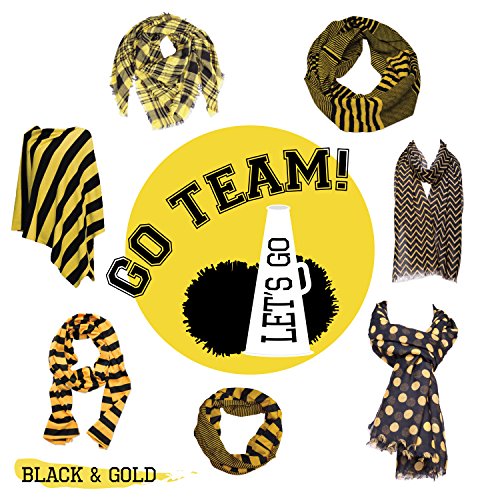 Hadley Wren Womens Multi-Stripe Infinity Fashion Scarf, Black/Gold, 8 X 60 Us #TOP1