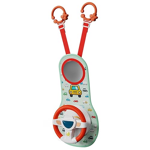 Miniatura 2 de Asiento de coche orientado hacia atrás Juguetes de rotación de 360 Juguete de volante de bebé con espejo luces musicales y sonidos de conducción 12