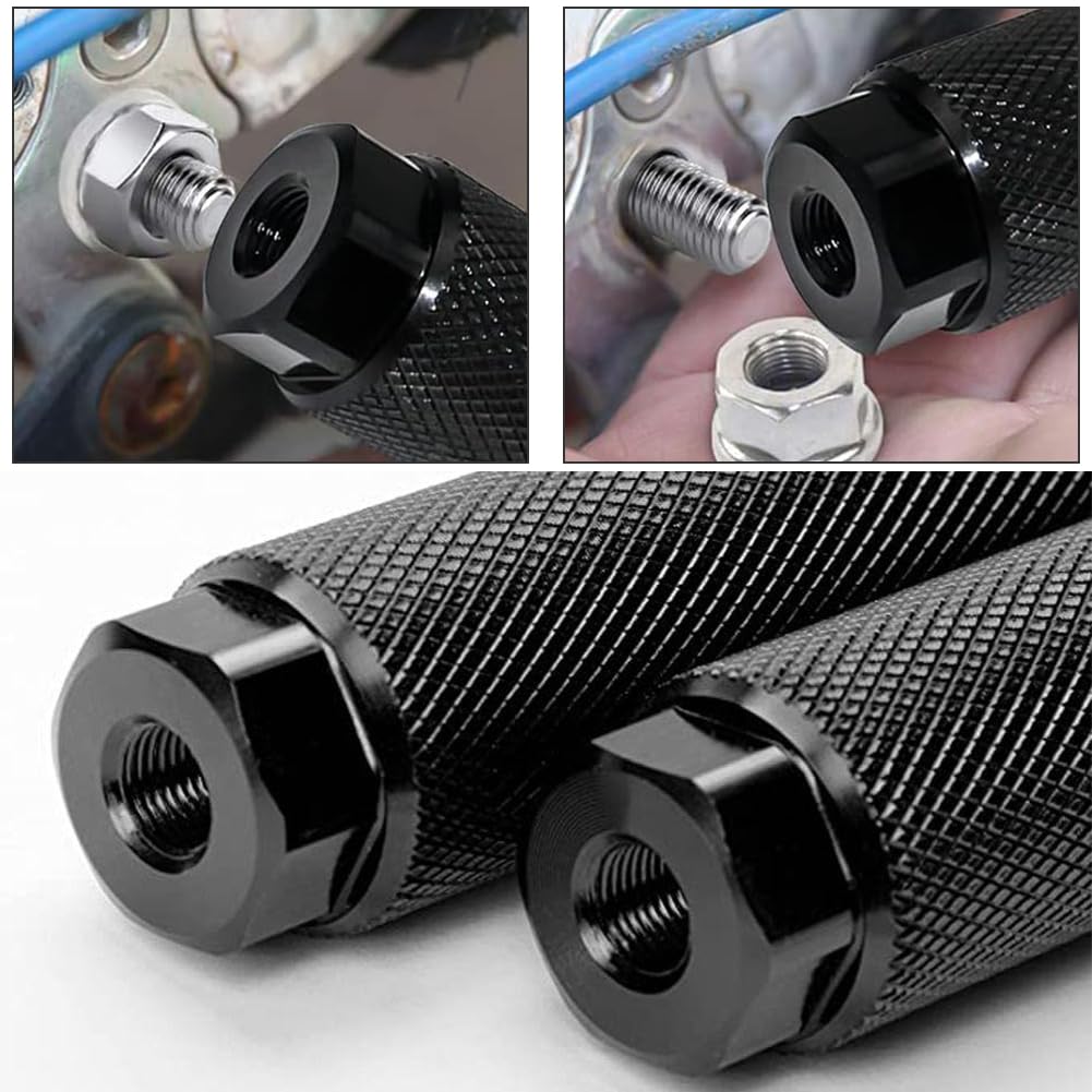 Puños Para Bicicleta 2 Clavijas BMX Aleación Aluminio - Antideslizantes,  100mm Negro Clavijas Acrobacia BMX Aleación Antideslizante, image size:1001x1001