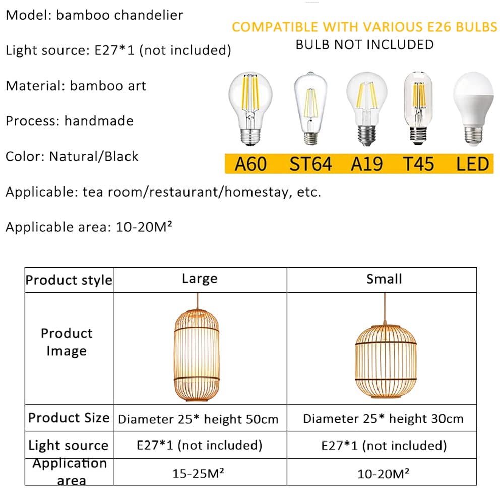 Lampy wiszące Wyspa kuchenna, bambusowe lampy wiszące do kuchni, owalne ręcznie tkane rattanowe żyrandole wiejskie Sufitowa lampa wisząca do jadalni, wystrój salonu Present