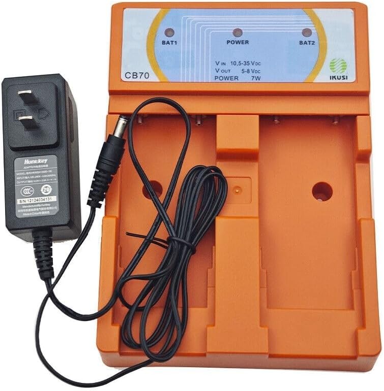BALOLO (1*Charger+2*Battery) BT24IK 2400mAh 4.8V Ni-MH Rechargeable Battery with 100V-240V CB70 Battery Charger (Orange), for Lifting Equipment Remote Control BT20K BT24IK BT27K Battery