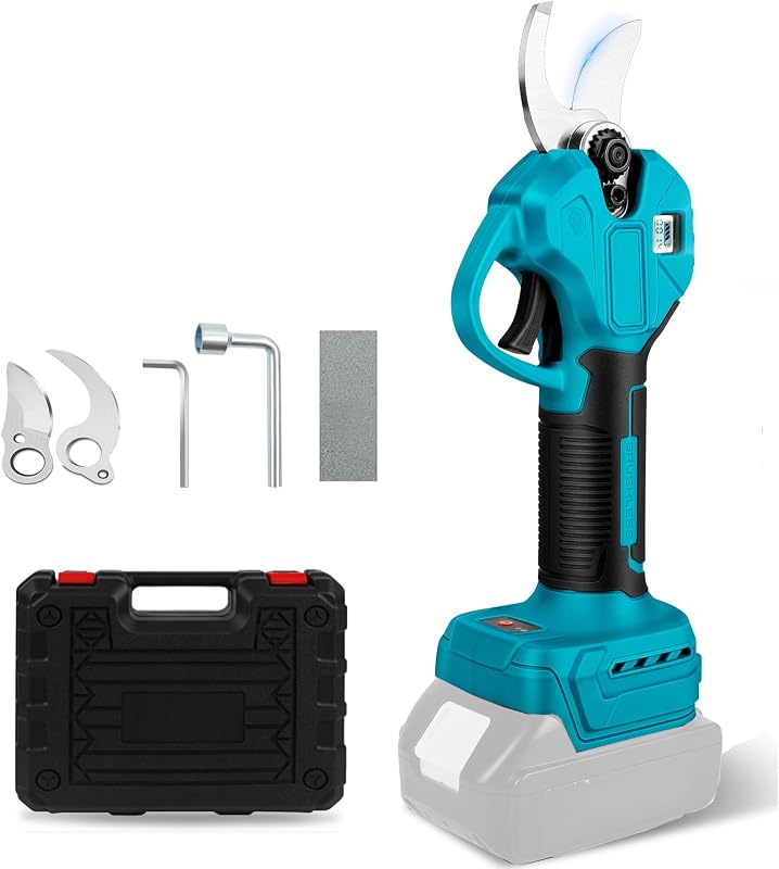 Panthem Akkumulátoros Metszőolló 45mm Makita 18V Kompatibilis Kefe Nélküli Motor LCD Kijelző Gyümölcsfa Metszés Türkiz