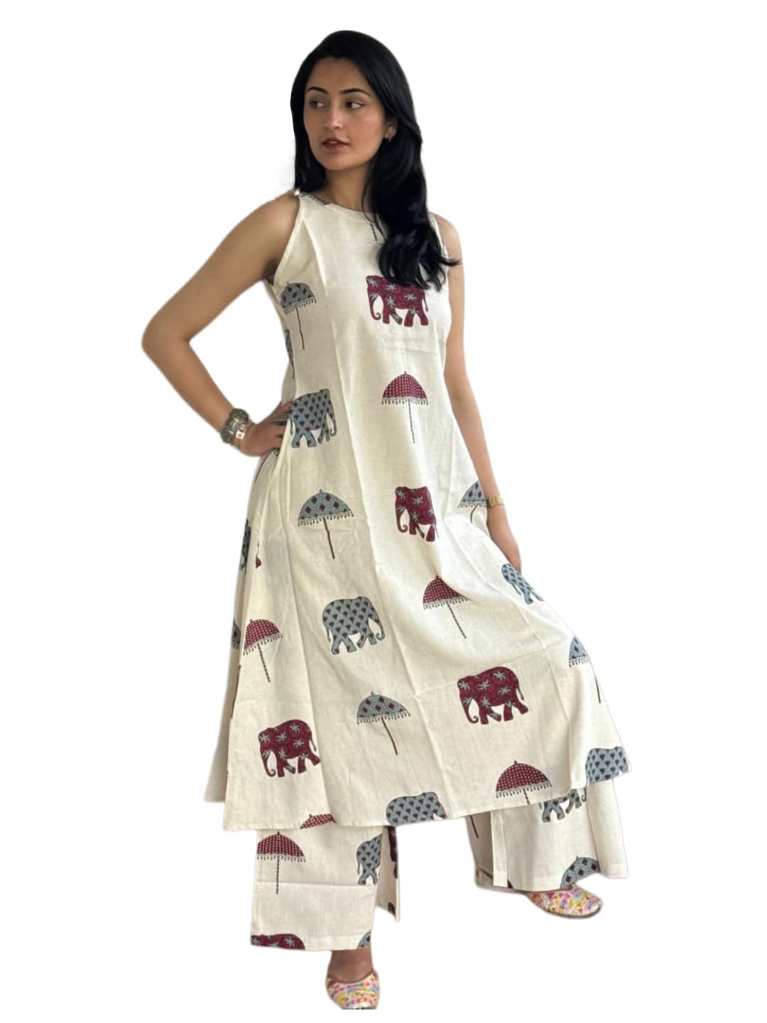 ANNI Designer Ensemble ethno coordonné pour femme, ensemble de pantalons Kurta, ensemble Kurta Palazzo, ensemble élégant en coton pour femme, combinaison festival