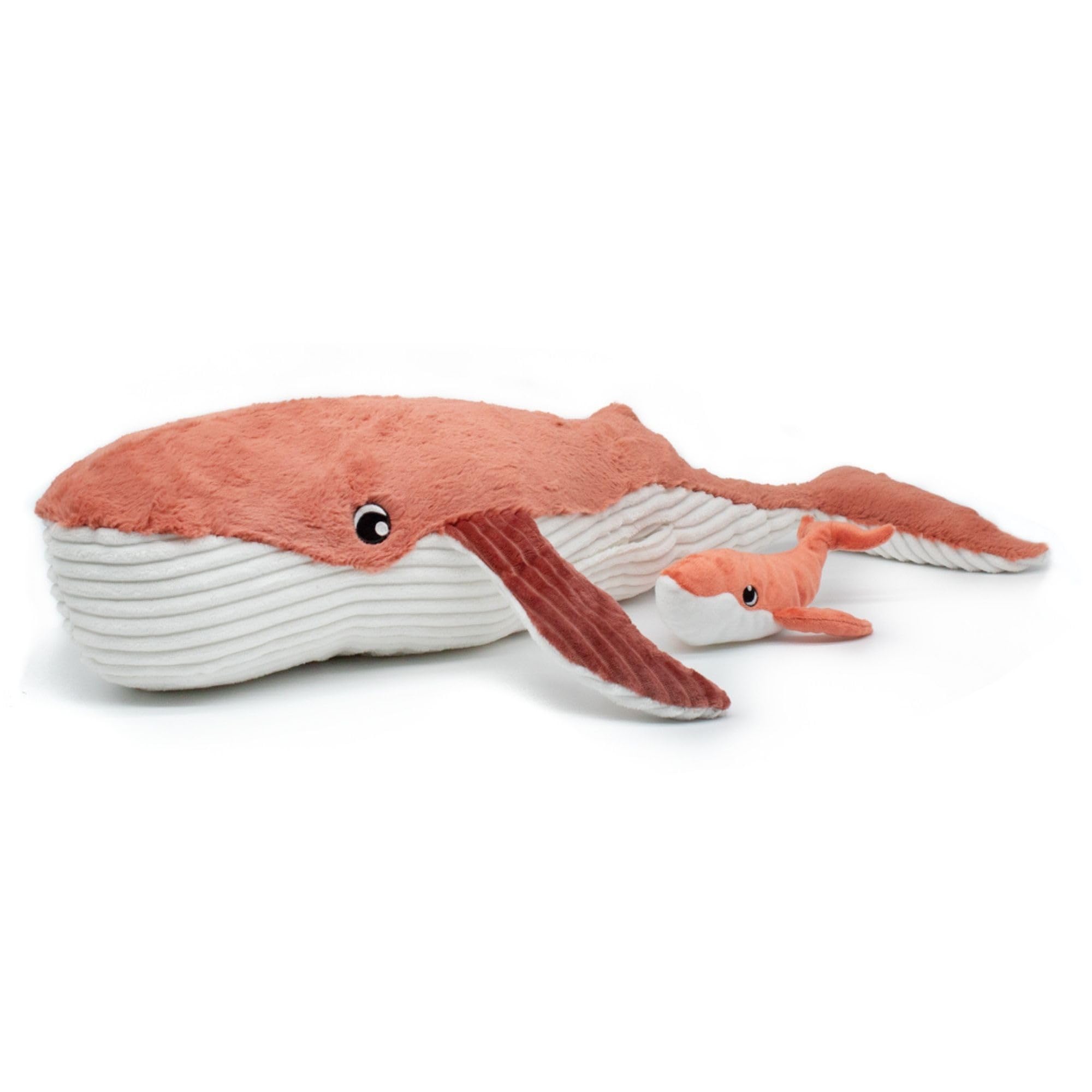 LES DÉGLINGOS - Gravillou the Whale Mother and Son Baby - Terracotta - Les PTIPOTOS - Cuddly Toy for Babies - Plush Toy for Babies - Birth Gift