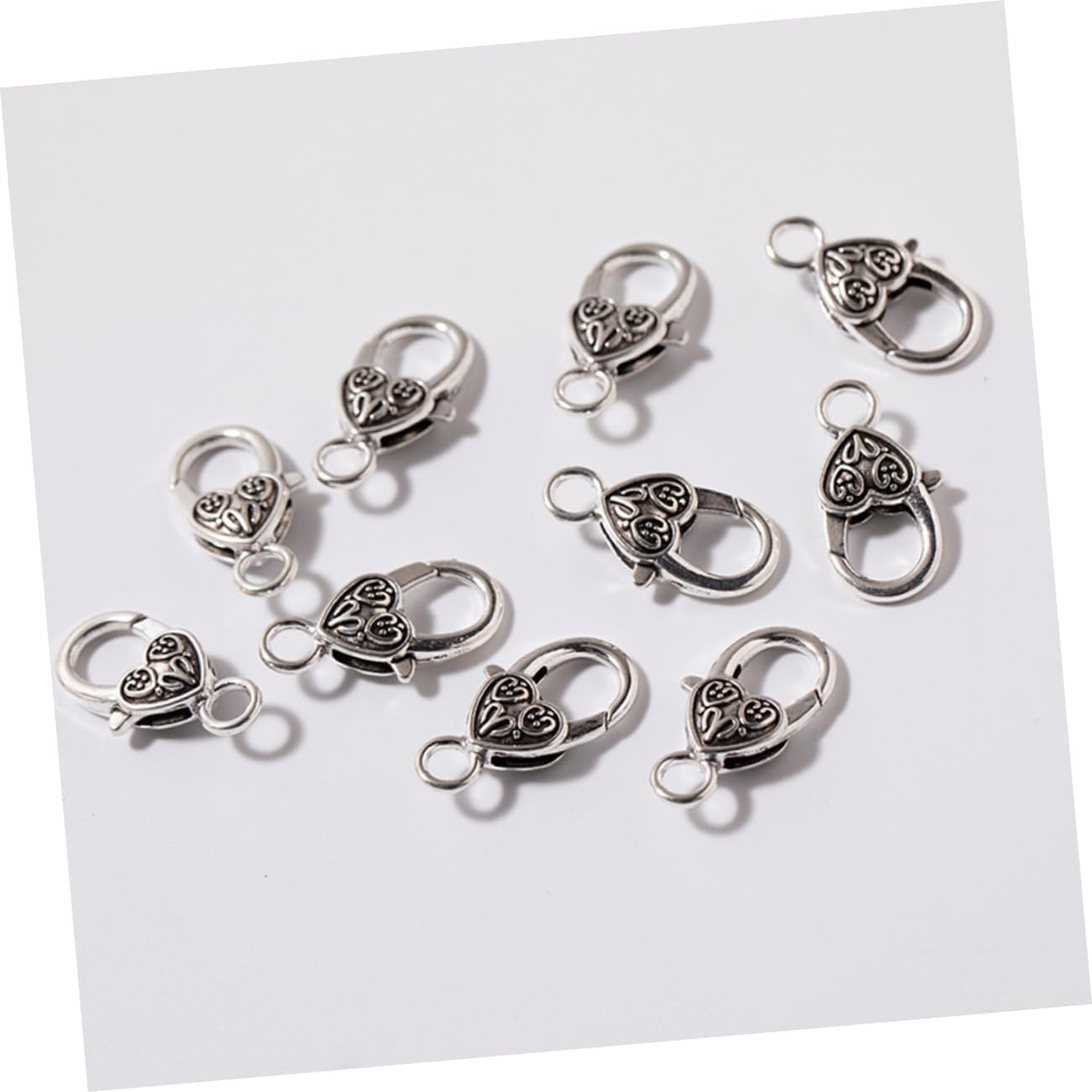 Operitacx 3 Set Di Fermagli Per Braccialetti E Collane Alla Moda A Forma Di Cuore Con Chiusura A Moschettone Per La Creazione Di Gioielli 40 Pezzi*3