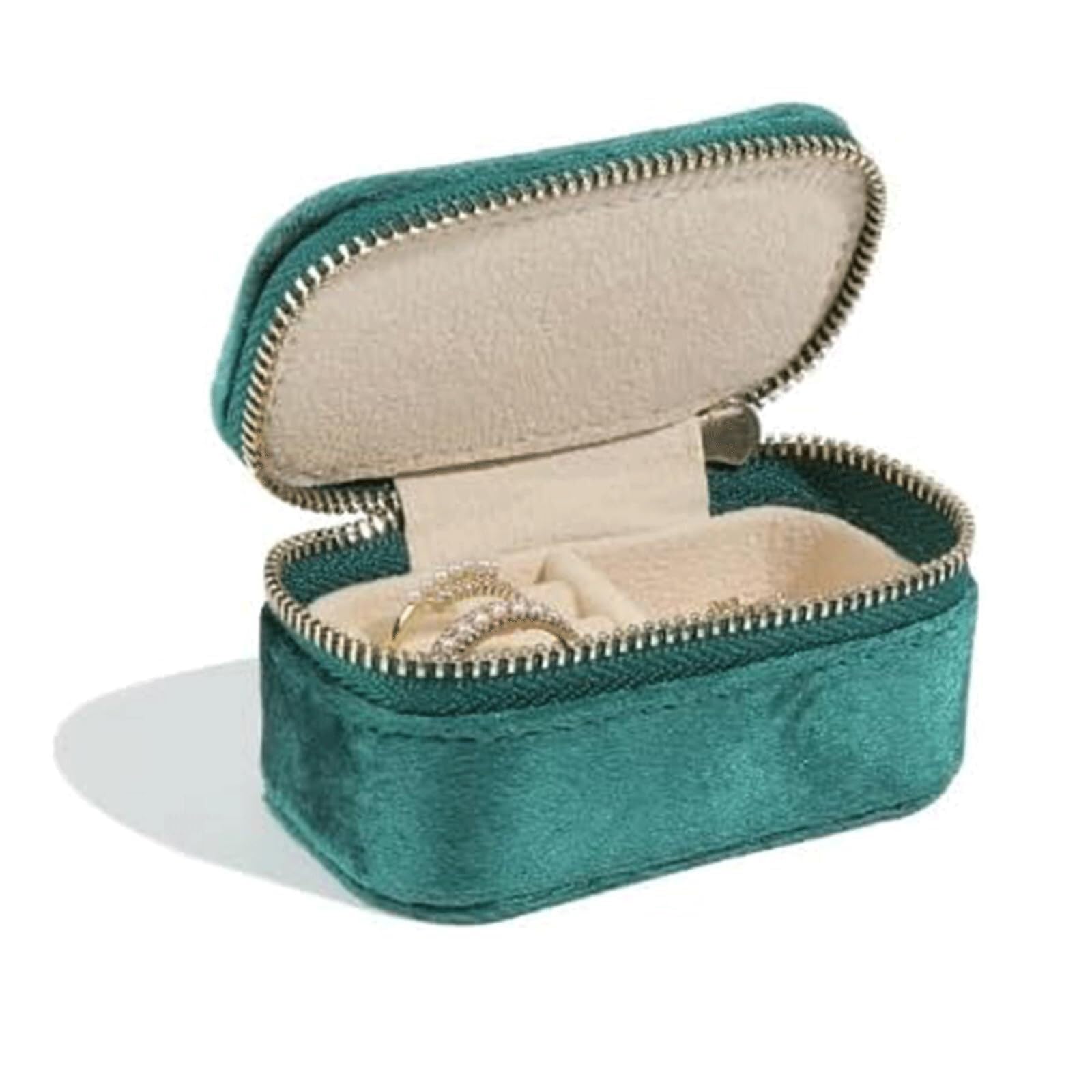 Boîte de rangement de bijoux en flanelle haut de gamme pour bagues et boucles