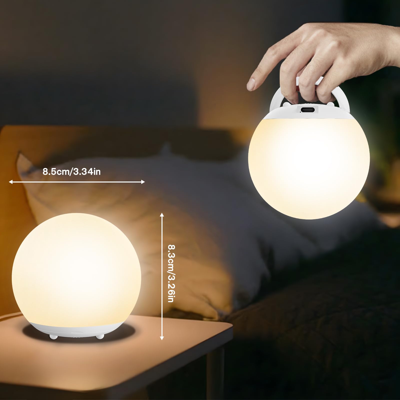 Silikonowa lampka nocna z 7 zmieniającymi się kolorami dla dzieci, sterowanie dotykowe z timerem i możliwością ściemniania, przenośna lampka nocna dla niemowląt z automatycznym wyłączaniem 30/60 minut