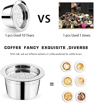 i Cafilas Refillable K Fee Pods Reusable Stainless Steel Coffee Capsules Compatible with K Fee Brewers (3 Pieces Set)