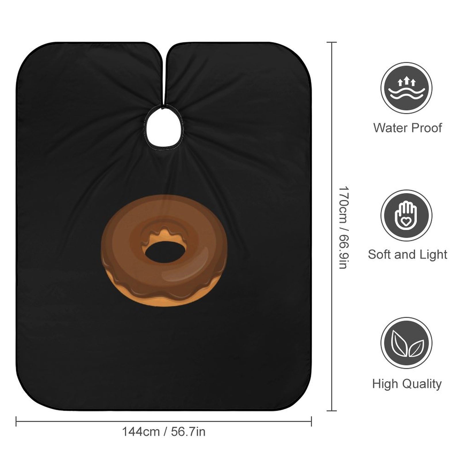 Chocolate Donut Hair Cutting Cape for Men Women Waterproof Barber Cape Adjustable Salon Haircut Capes
