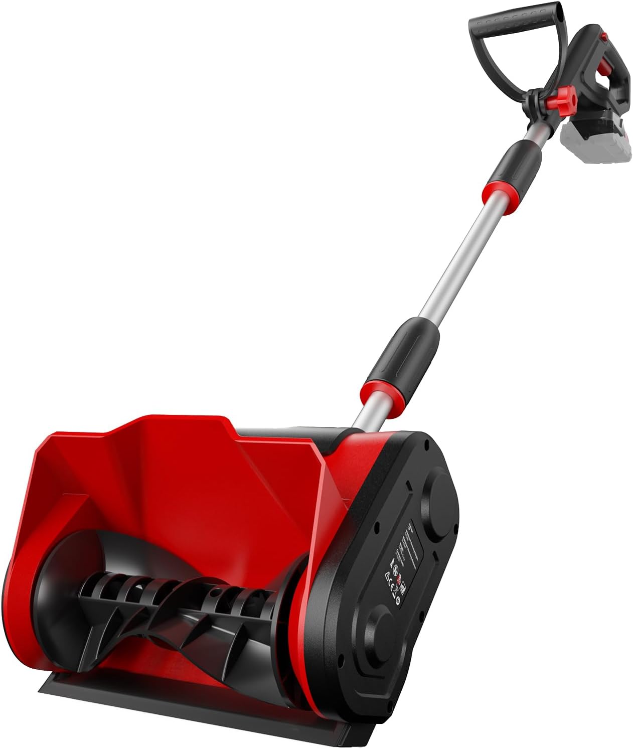 Cordless Snow Shovel Compatible with Milwaukee 18V Battery, 12" Electric Snow Blower with 20FT Max Throw & Adjustable Handle & Safety Switch, Snow Thrower for Driveway, Deck, Patio, Steps (Tool Only) Red