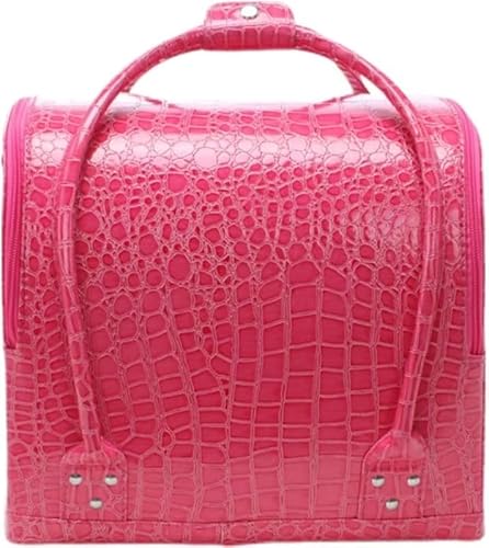 KryZaroプロ用大容量メイクボックス(3 トレイ付き・PU レザー 30×24×26.5cm) 鍵付き設計・化粧品/カラーコスメ収納 メイク愛好者・プロメイクアーティスト向け 家庭整理・外出携帯用