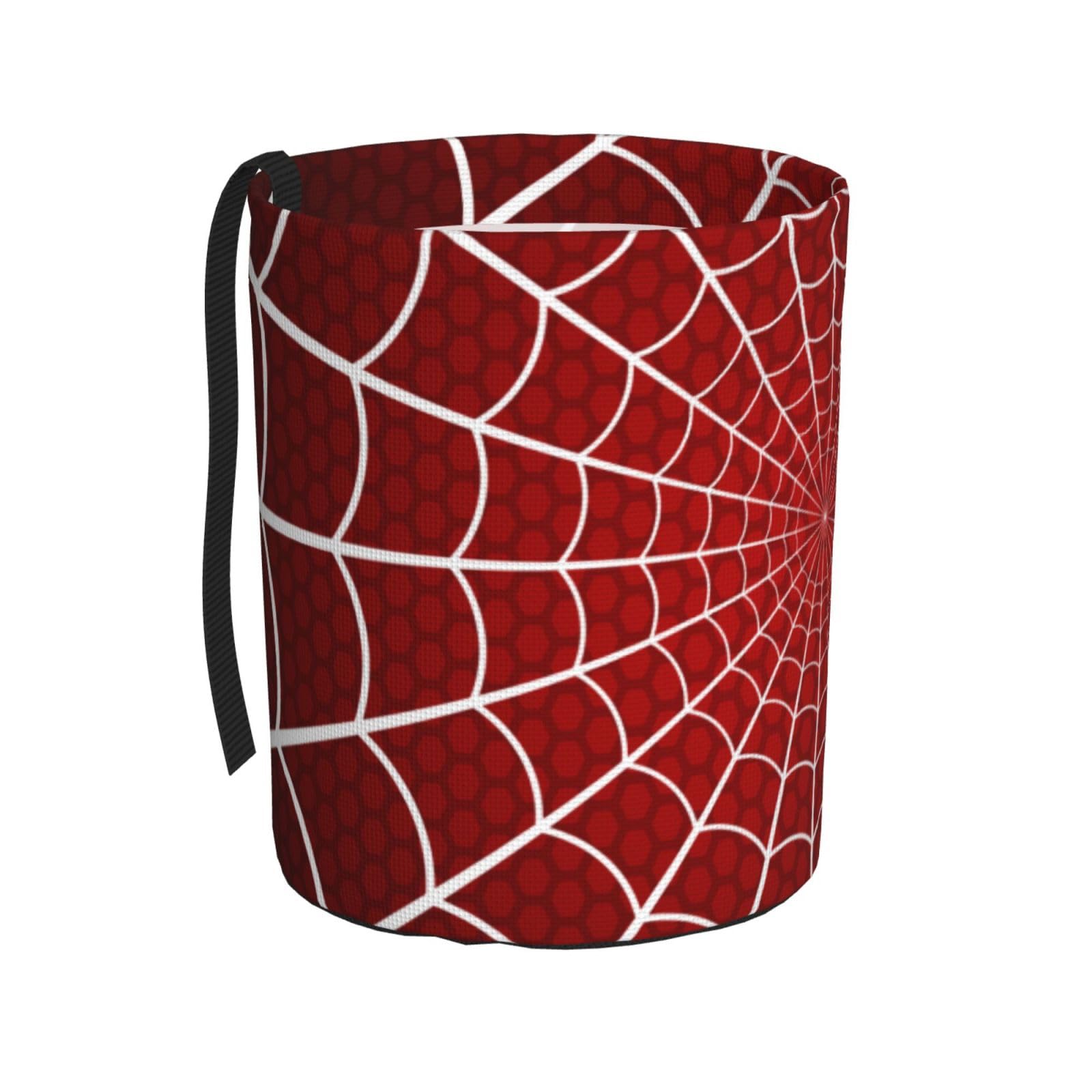 BEIANSHUO - Cubo de basura plegable para coche con diseño de telaraña roja, bolsa de basura colgante, impermeable, apto para almacenamiento en interiores de coches y hogares.