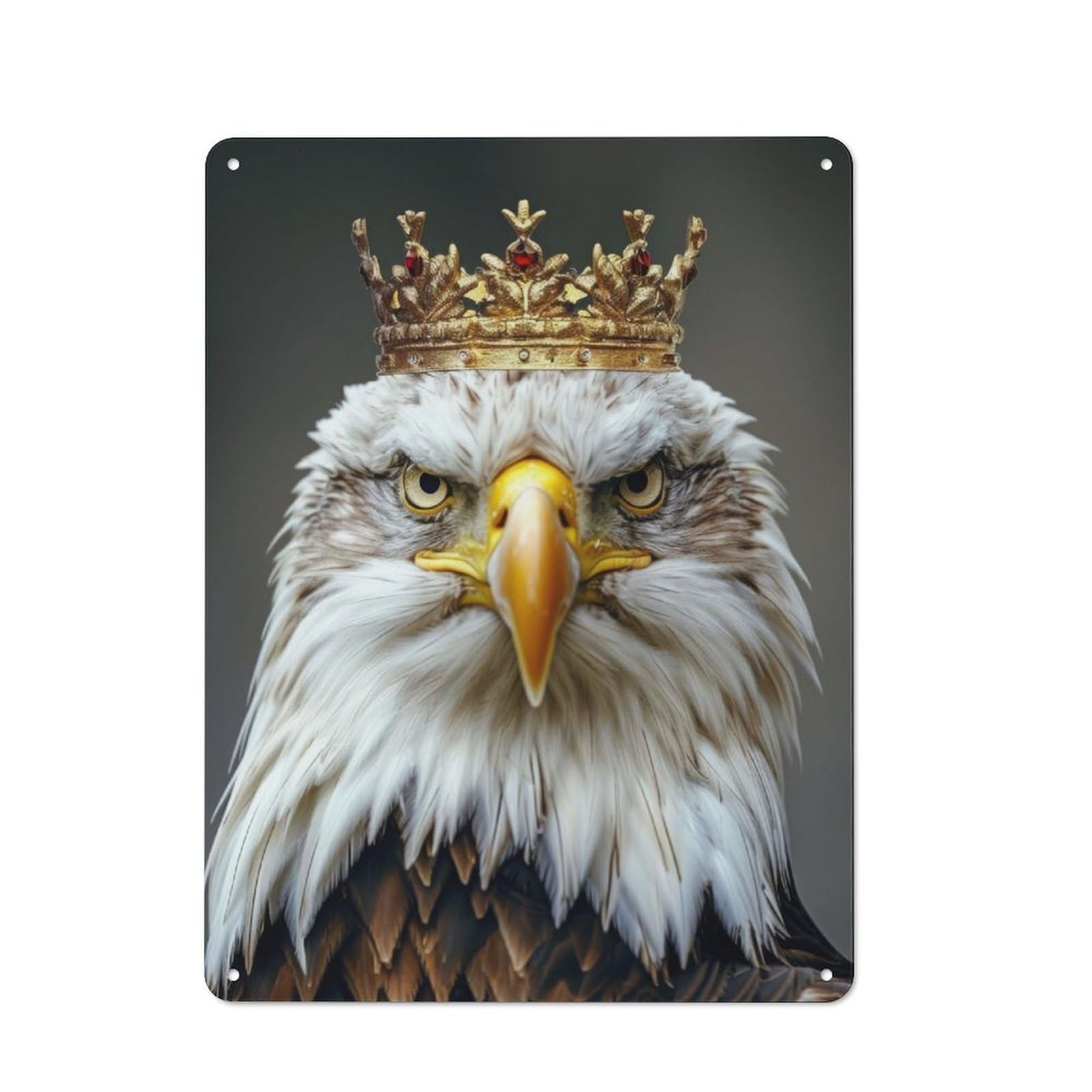Junmoney Eagle King For Hobby Room Or Studio, Rustic Metal Sign 40X30cm, For Creative Interior Collectors Refreshing A Room In Autumn