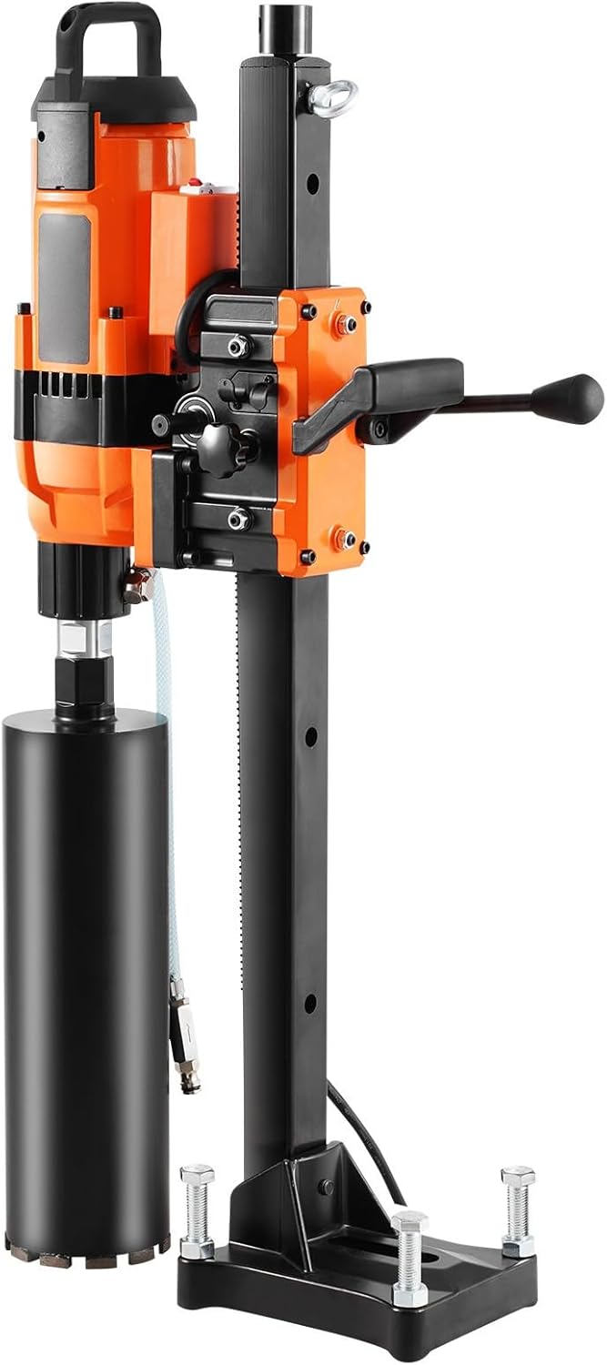 Core Drill Machine, 0.8-11.8in Drilling Diameter Diamond Core Drill Rig with Stand and Core Drill Bit, 3500W Rugged Concrete Core Drill, Wet and Dry Use, For Concrete, Brick, Marble