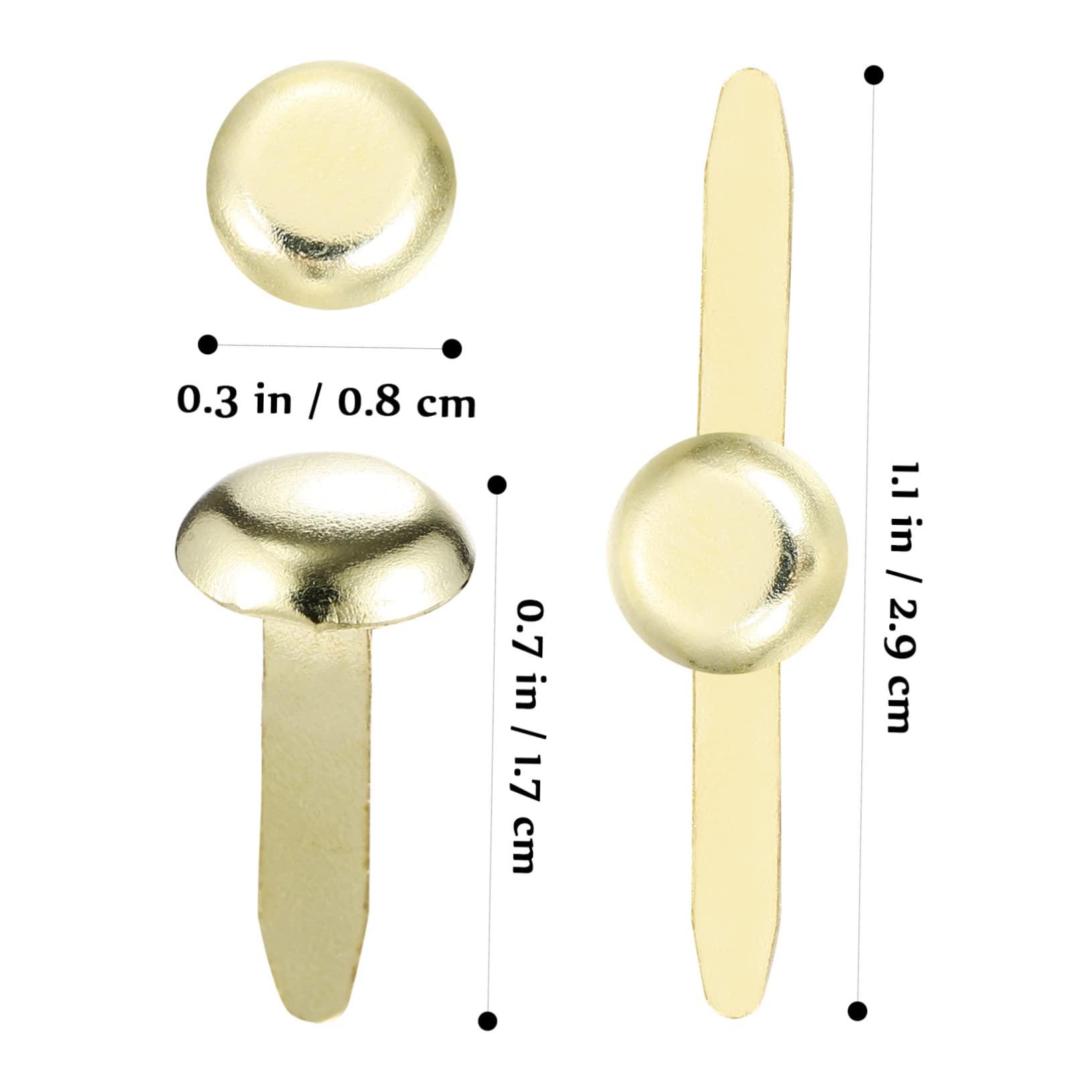 OSALADI Tiny Metal Pastel Brads Fasteners 300 Pcs Round Head Clips for DIY Cards Scrapbooking