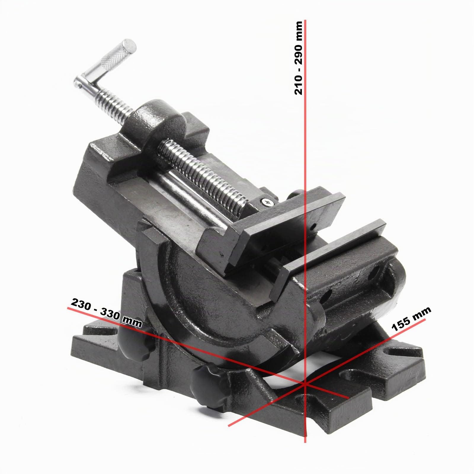 Wiltec Präzisions-Maschinenschraubstock 100 mm Backenbreite, 90° schwenkbar für exaktes Arbeiten, Werkbank Schraubstock aus Gusseisen